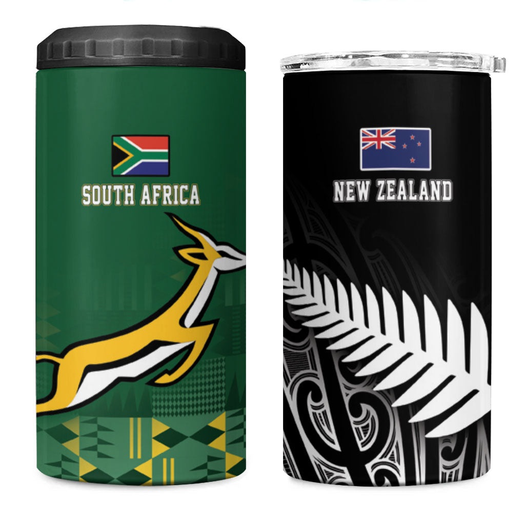 Rugby South Africa New Zealand Greatest Rivals 4 in 1 Can Cooler Tumbler Tribal Motifs