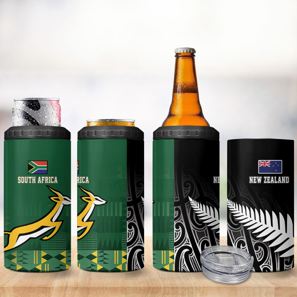 Rugby South Africa New Zealand Greatest Rivals 4 in 1 Can Cooler Tumbler Tribal Motifs