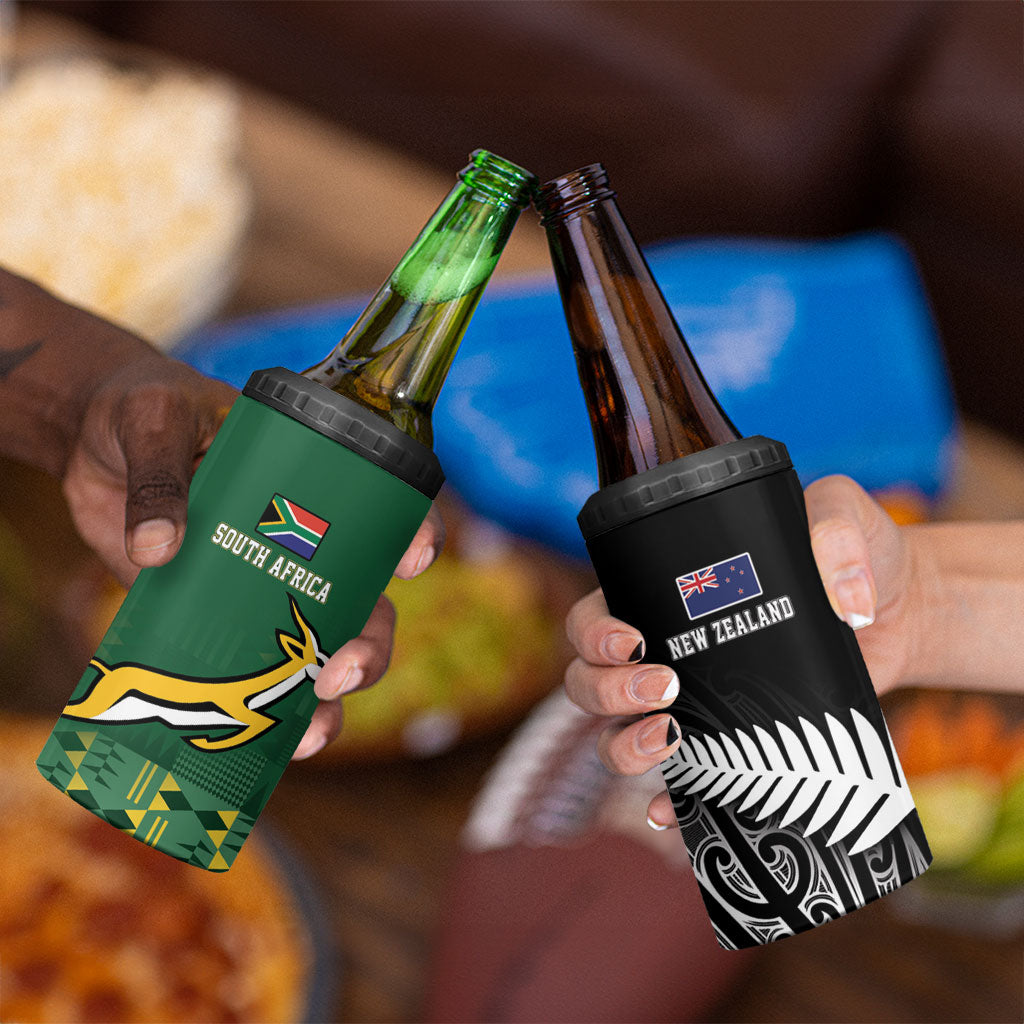 Rugby South Africa New Zealand Greatest Rivals 4 in 1 Can Cooler Tumbler Tribal Motifs