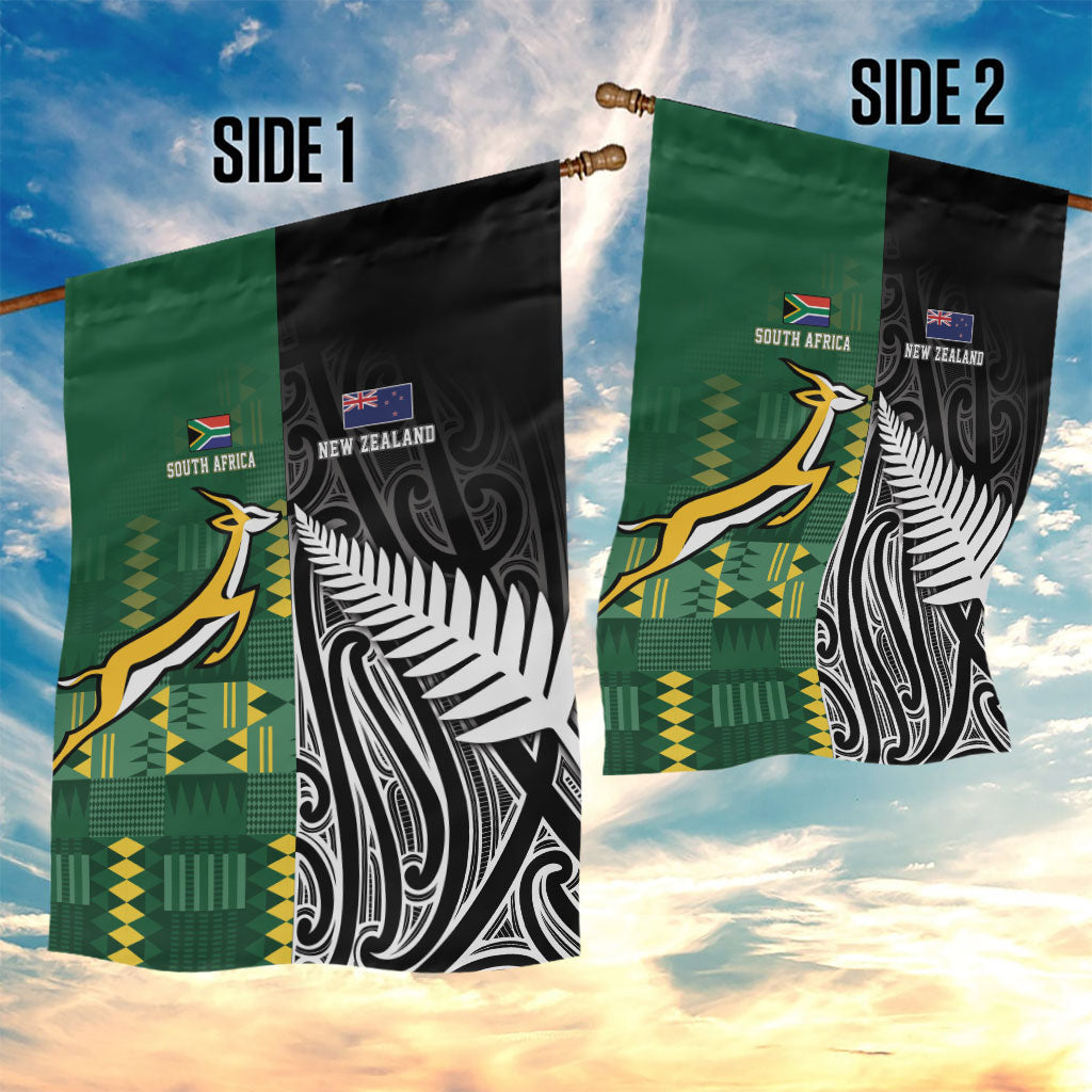 Rugby South Africa New Zealand Greatest Rivals Garden Flag Tribal Motifs