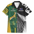 Custom Rugby South Africa New Zealand Greatest Rivals Hawaiian Shirt Tribal Motifs
