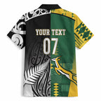 Custom Rugby South Africa New Zealand Greatest Rivals Hawaiian Shirt Tribal Motifs