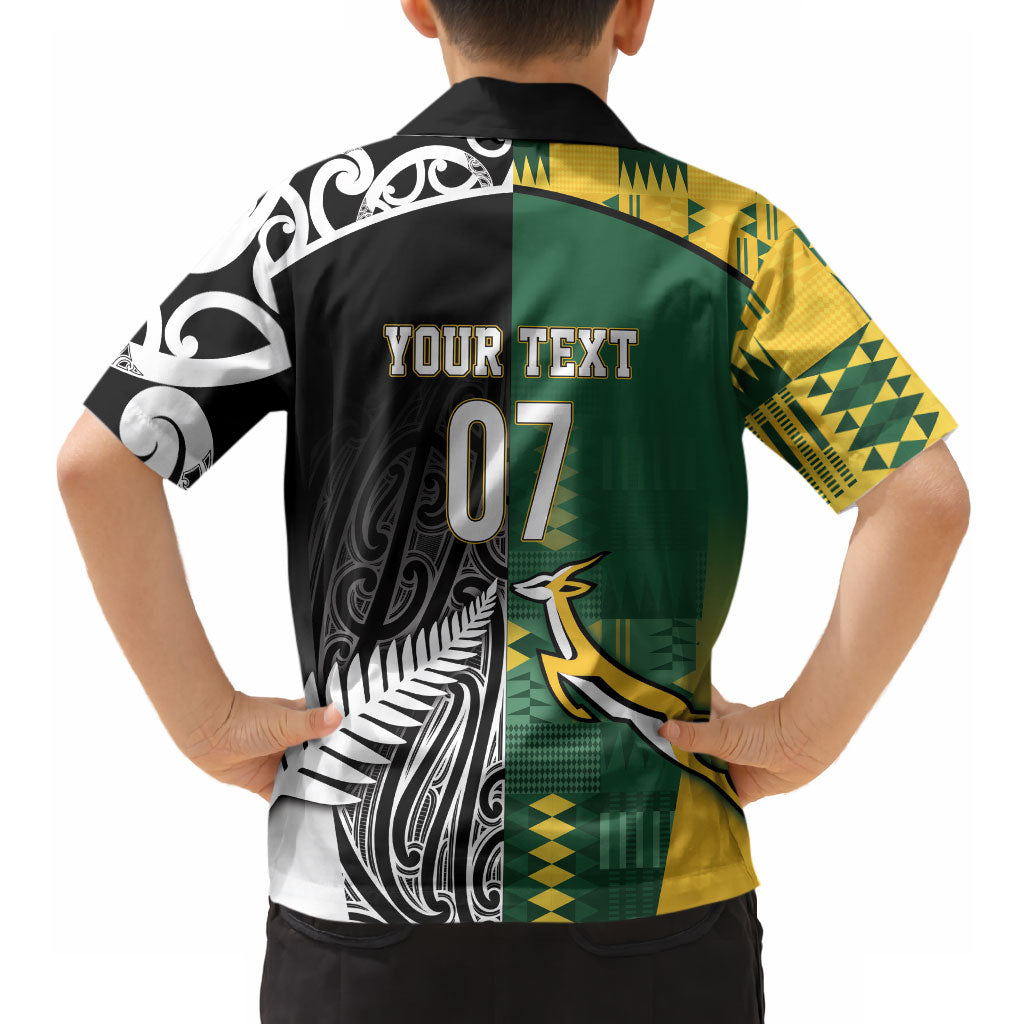 Custom Rugby South Africa New Zealand Greatest Rivals Hawaiian Shirt Tribal Motifs