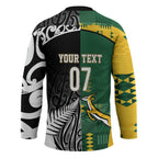 Custom Rugby South Africa New Zealand Greatest Rivals Hockey Jersey Tribal Motifs