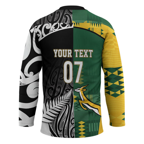 Custom Rugby South Africa New Zealand Greatest Rivals Hockey Jersey Tribal Motifs