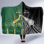 Rugby South Africa New Zealand Greatest Rivals Hooded Blanket Tribal Motifs