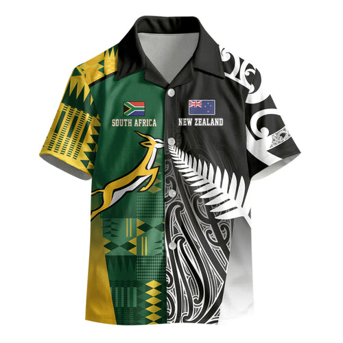 Custom Rugby South Africa New Zealand Greatest Rivals Kid Hawaiian Shirt Tribal Motifs