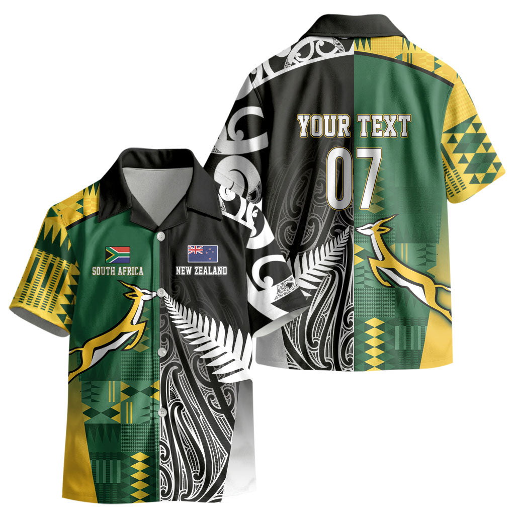 Custom Rugby South Africa New Zealand Greatest Rivals Kid Hawaiian Shirt Tribal Motifs