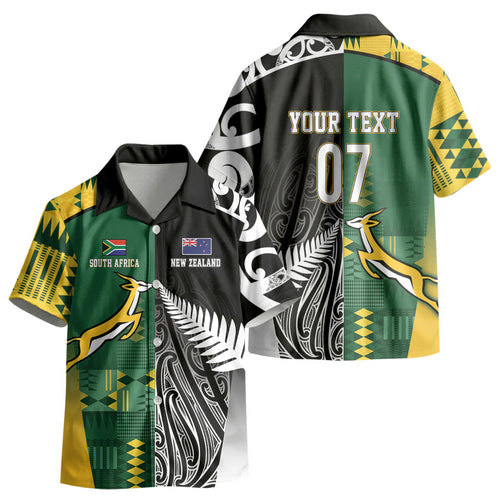 Custom Rugby South Africa New Zealand Greatest Rivals Kid Hawaiian Shirt Tribal Motifs