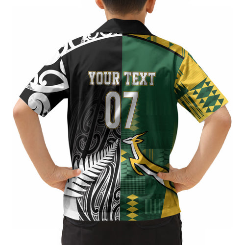 Custom Rugby South Africa New Zealand Greatest Rivals Kid Hawaiian Shirt Tribal Motifs