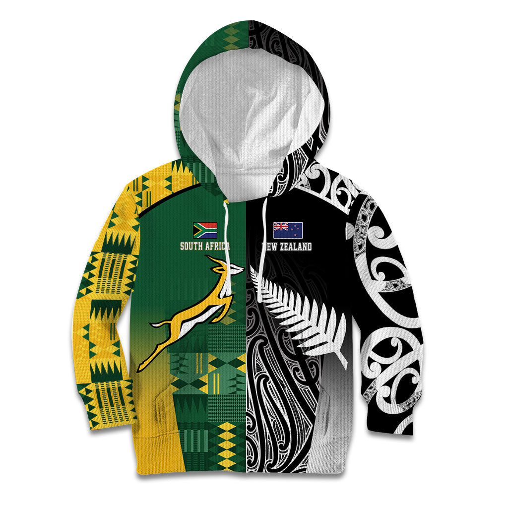 Custom Rugby South Africa New Zealand Greatest Rivals Kid Hoodie Tribal Motifs