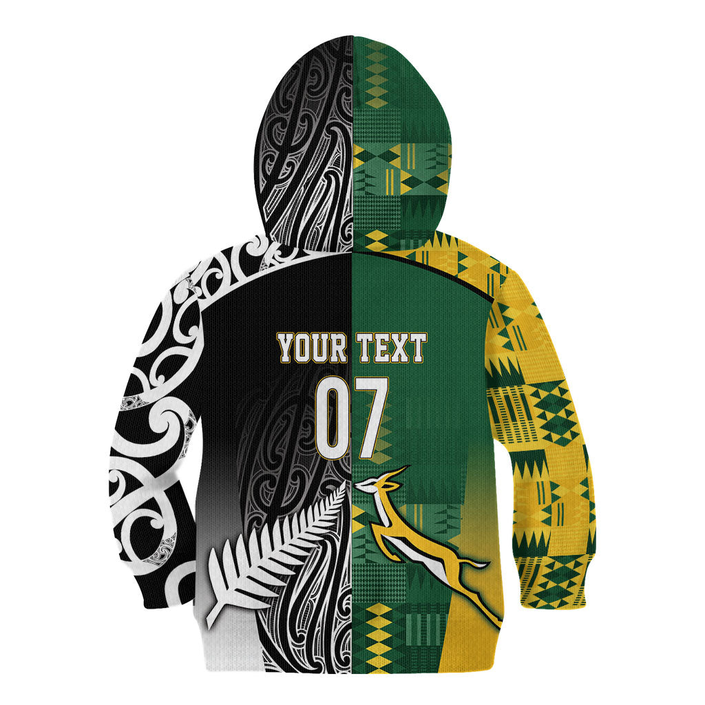 Custom Rugby South Africa New Zealand Greatest Rivals Kid Hoodie Tribal Motifs