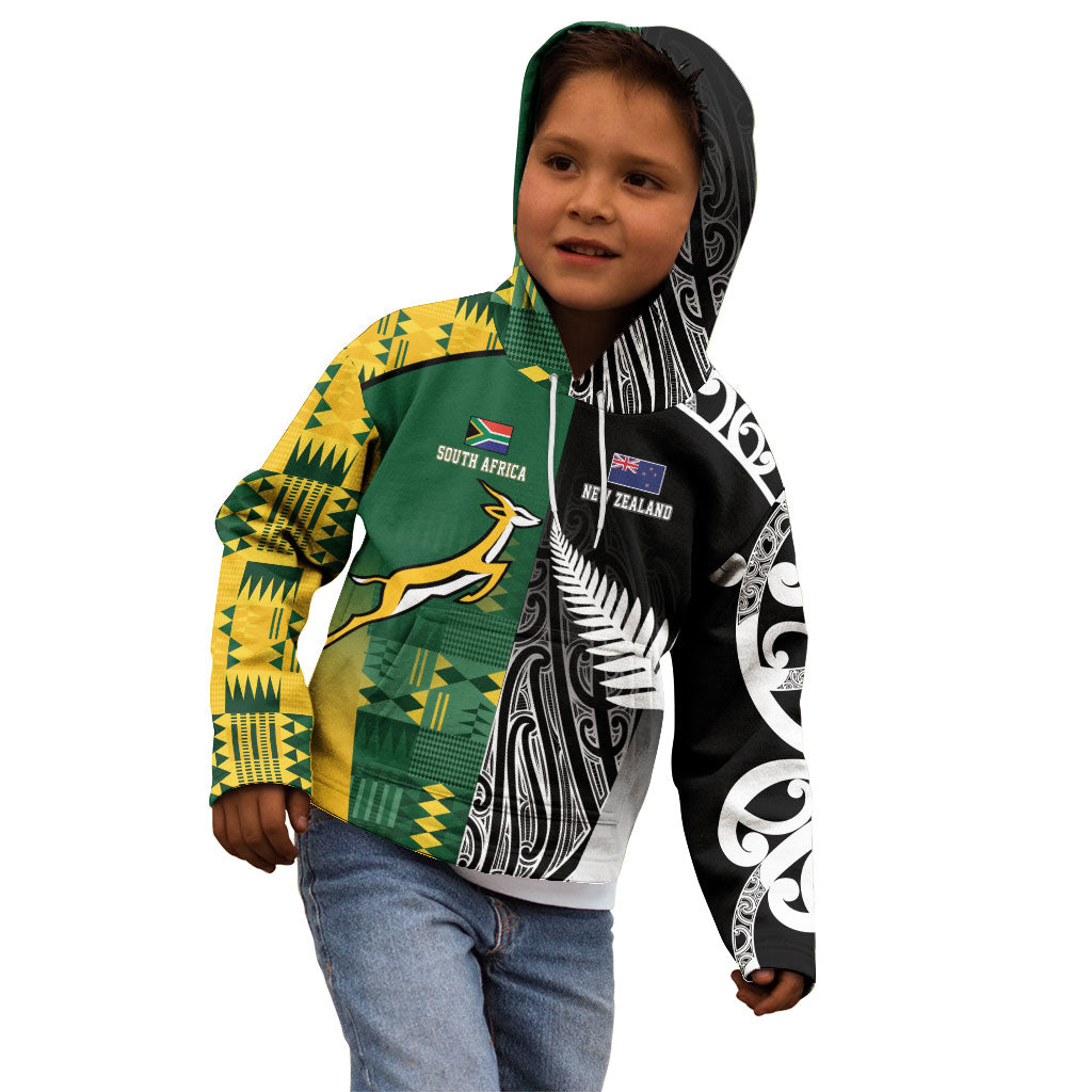 Custom Rugby South Africa New Zealand Greatest Rivals Kid Hoodie Tribal Motifs