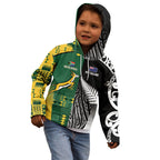 Custom Rugby South Africa New Zealand Greatest Rivals Kid Hoodie Tribal Motifs