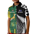 Custom Rugby South Africa New Zealand Greatest Rivals Kid Polo Shirt Tribal Motifs