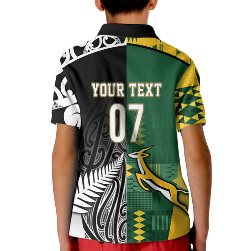 Custom Rugby South Africa New Zealand Greatest Rivals Kid Polo Shirt Tribal Motifs
