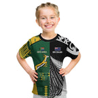 Custom Rugby South Africa New Zealand Greatest Rivals Kid T Shirt Tribal Motifs