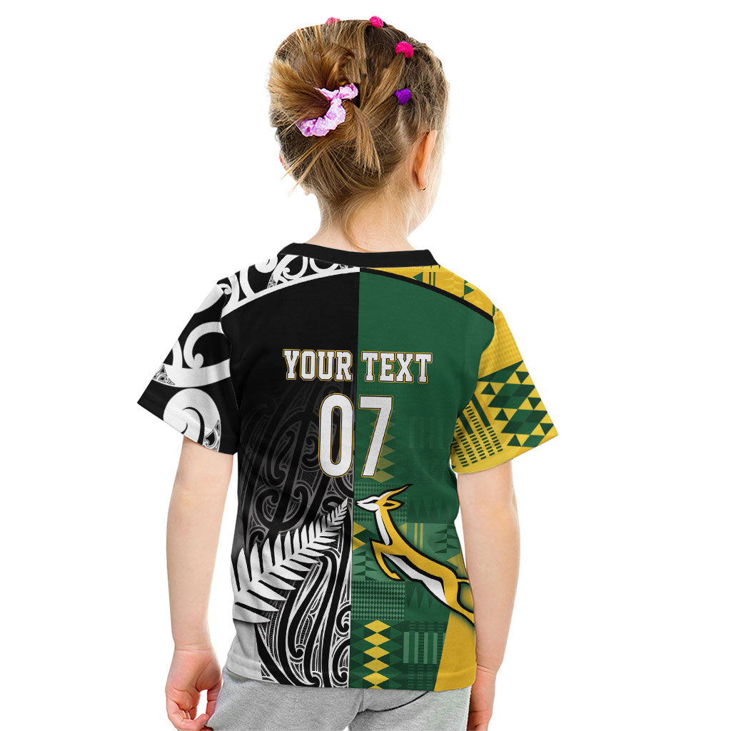 Custom Rugby South Africa New Zealand Greatest Rivals Kid T Shirt Tribal Motifs