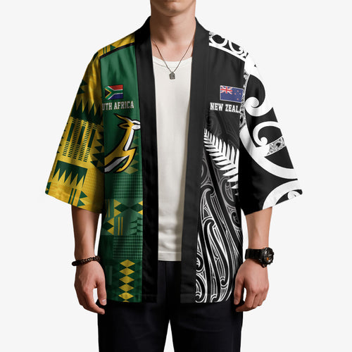 Custom Rugby South Africa New Zealand Greatest Rivals Kimono Tribal Motifs