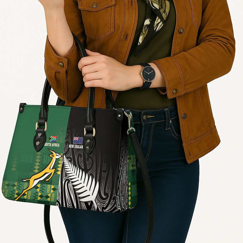 Rugby South Africa New Zealand Greatest Rivals Leather Bag Tribal Motifs