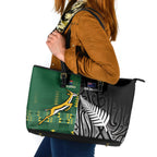 Rugby South Africa New Zealand Greatest Rivals Leather Tote Bag Tribal Motifs