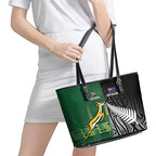 Rugby South Africa New Zealand Greatest Rivals Leather Tote Bag Tribal Motifs