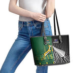 Rugby South Africa New Zealand Greatest Rivals Leather Tote Bag Tribal Motifs