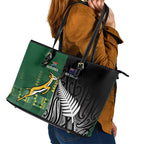 Rugby South Africa New Zealand Greatest Rivals Leather Tote Bag Tribal Motifs