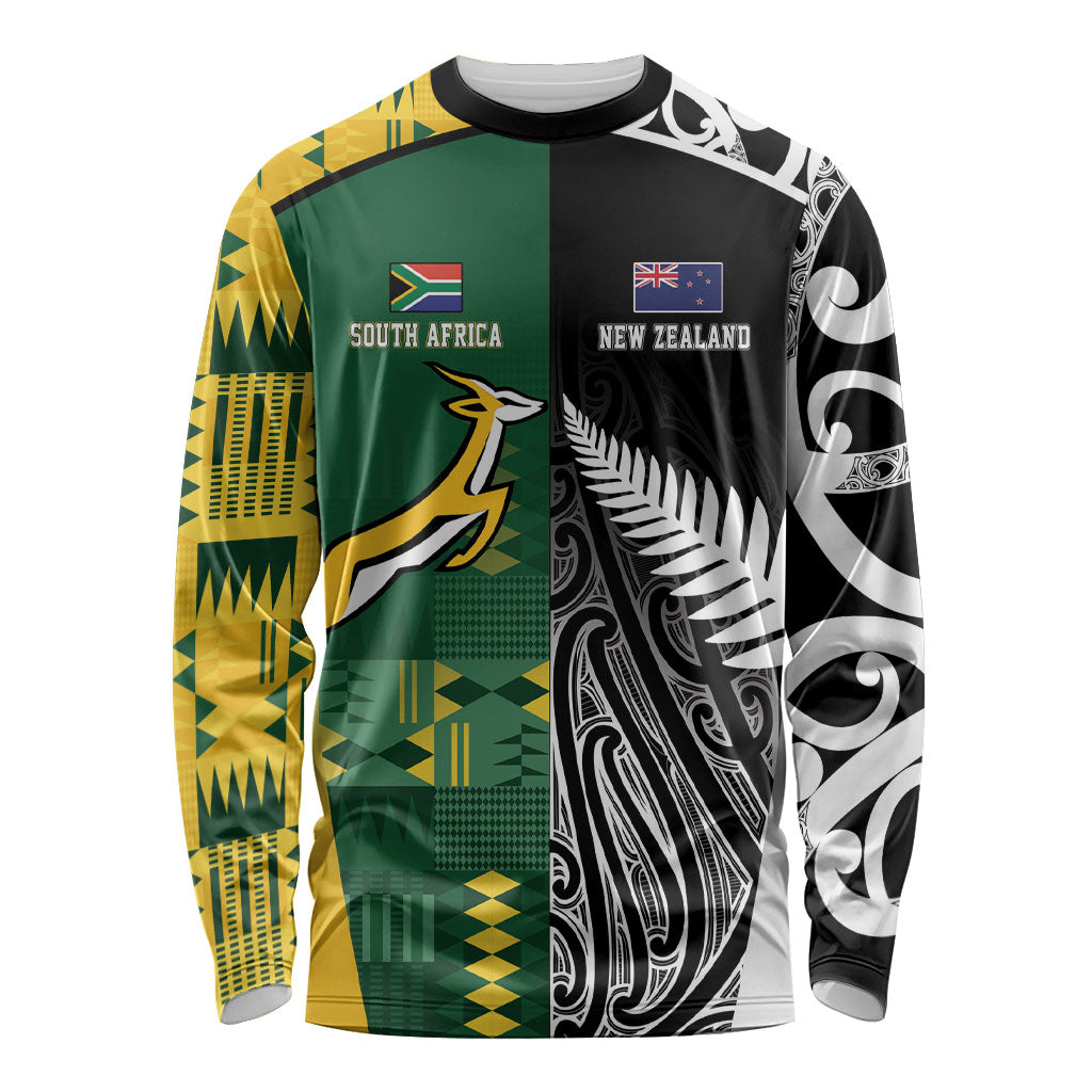 Custom Rugby South Africa New Zealand Greatest Rivals Long Sleeve Shirt Tribal Motifs