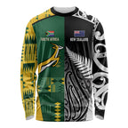 Custom Rugby South Africa New Zealand Greatest Rivals Long Sleeve Shirt Tribal Motifs