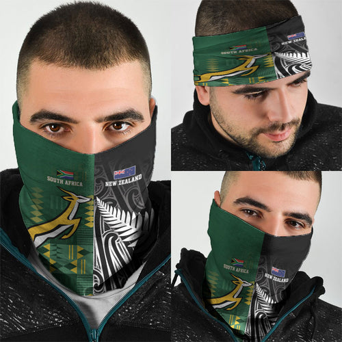 Rugby South Africa New Zealand Greatest Rivals Neck Gaiter Tribal Motifs