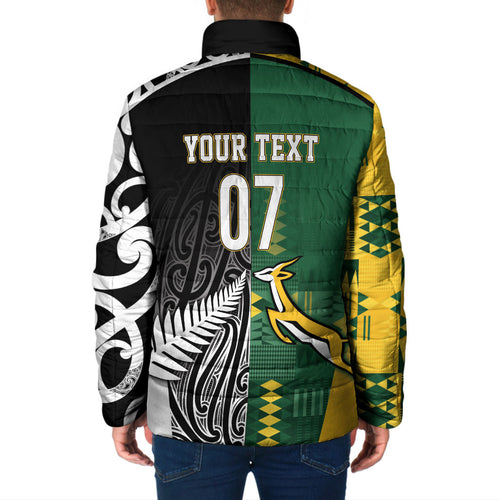 Custom Rugby South Africa New Zealand Greatest Rivals Padded Jacket Tribal Motifs