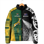 Custom Rugby South Africa New Zealand Greatest Rivals Padded Jacket Tribal Motifs