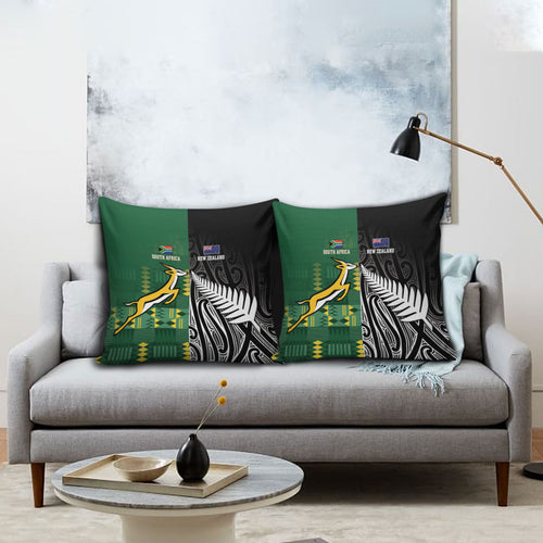 Rugby South Africa New Zealand Greatest Rivals Pillow Cover Tribal Motifs