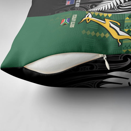 Rugby South Africa New Zealand Greatest Rivals Pillow Cover Tribal Motifs