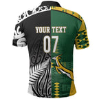 Custom Rugby South Africa New Zealand Greatest Rivals Polo Shirt Tribal Motifs