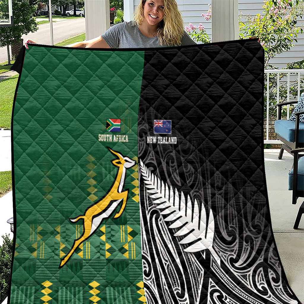 Rugby South Africa New Zealand Greatest Rivals Quilt Tribal Motifs