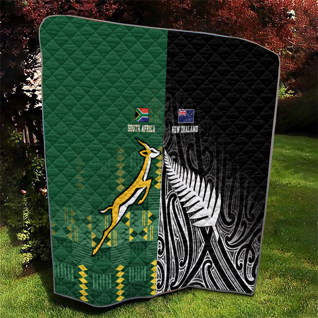 Rugby South Africa New Zealand Greatest Rivals Quilt Tribal Motifs