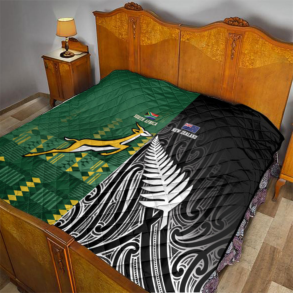 Rugby South Africa New Zealand Greatest Rivals Quilt Tribal Motifs
