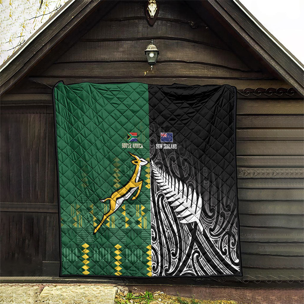 Rugby South Africa New Zealand Greatest Rivals Quilt Tribal Motifs