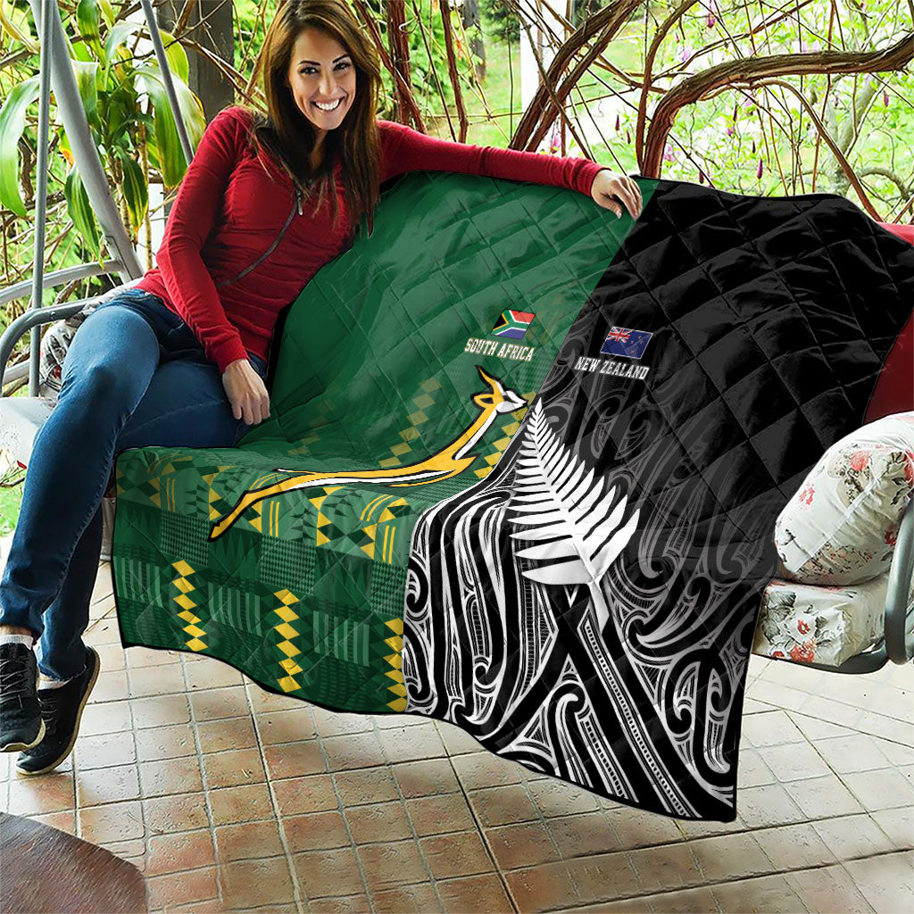 Rugby South Africa New Zealand Greatest Rivals Quilt Tribal Motifs