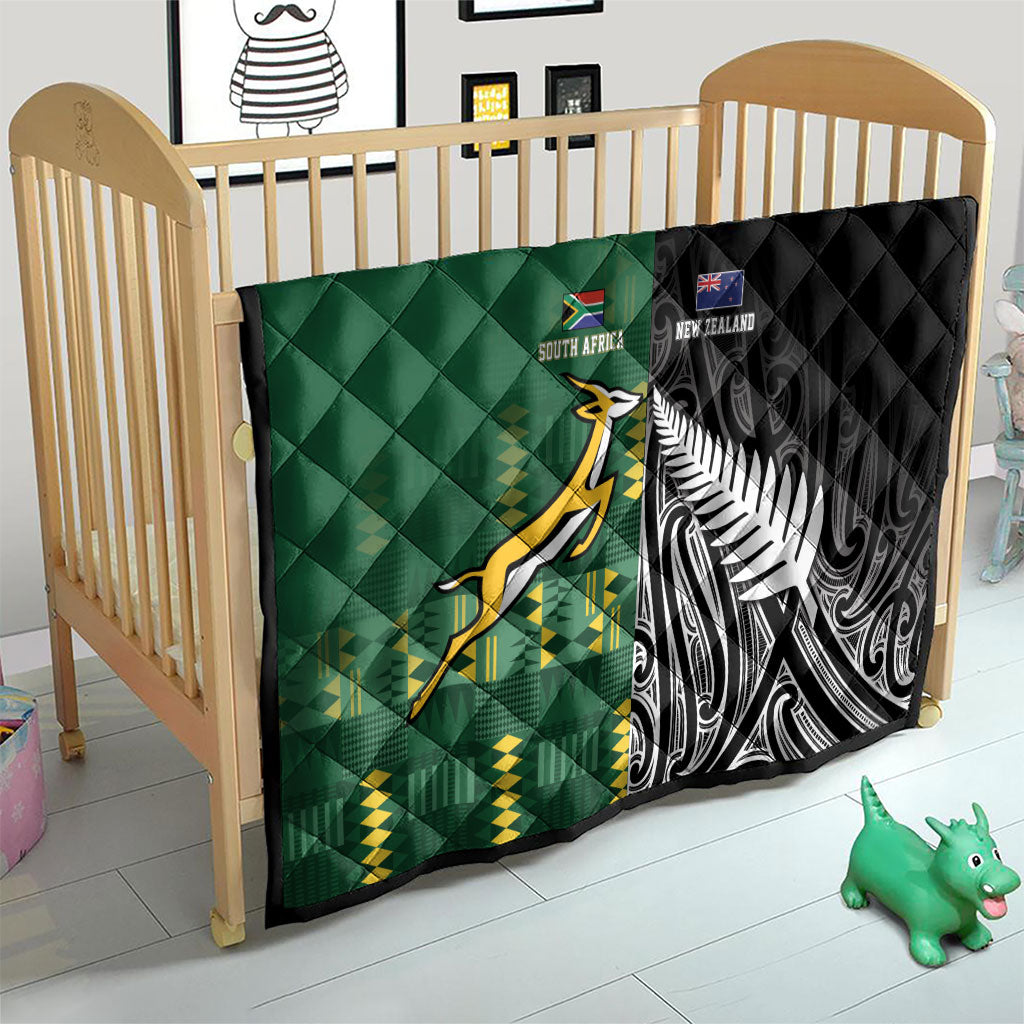 Rugby South Africa New Zealand Greatest Rivals Quilt Tribal Motifs