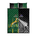 Rugby South Africa New Zealand Greatest Rivals Quilt Bed Set Tribal Motifs