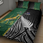 Rugby South Africa New Zealand Greatest Rivals Quilt Bed Set Tribal Motifs