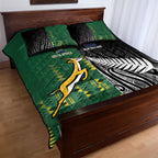 Rugby South Africa New Zealand Greatest Rivals Quilt Bed Set Tribal Motifs