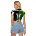 Custom Rugby South Africa New Zealand Greatest Rivals Raglan Cropped T Shirt Tribal Motifs