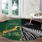 Rugby South Africa New Zealand Greatest Rivals Round Carpet Tribal Motifs