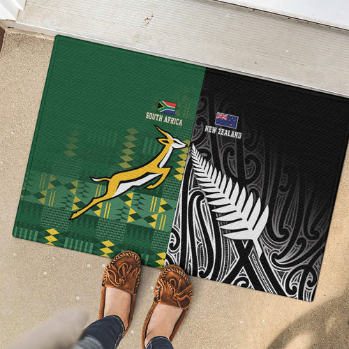 Rugby South Africa New Zealand Greatest Rivals Rubber Doormat Tribal Motifs