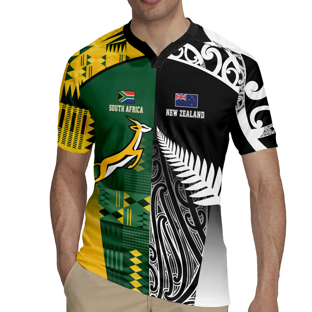 Custom Rugby South Africa New Zealand Greatest Rivals Rugby Jersey Tribal Motifs