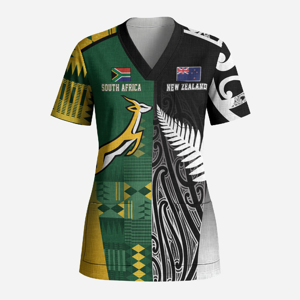 Custom Rugby South Africa New Zealand Greatest Rivals Scrub Top Tribal Motifs